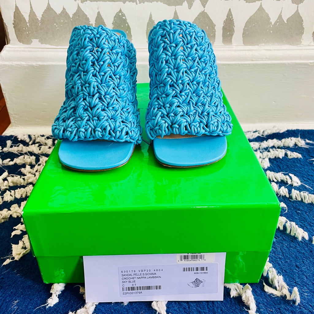 Blue Woven Open-Toe Sandals